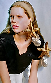 Deniz Yıldızı İnci Özel Tasarım Küpe