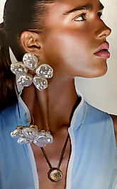 İnci Çiçeği Özel Tasarım Küpe