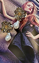 Barok Gül İnci Özel Tasarım Küpe