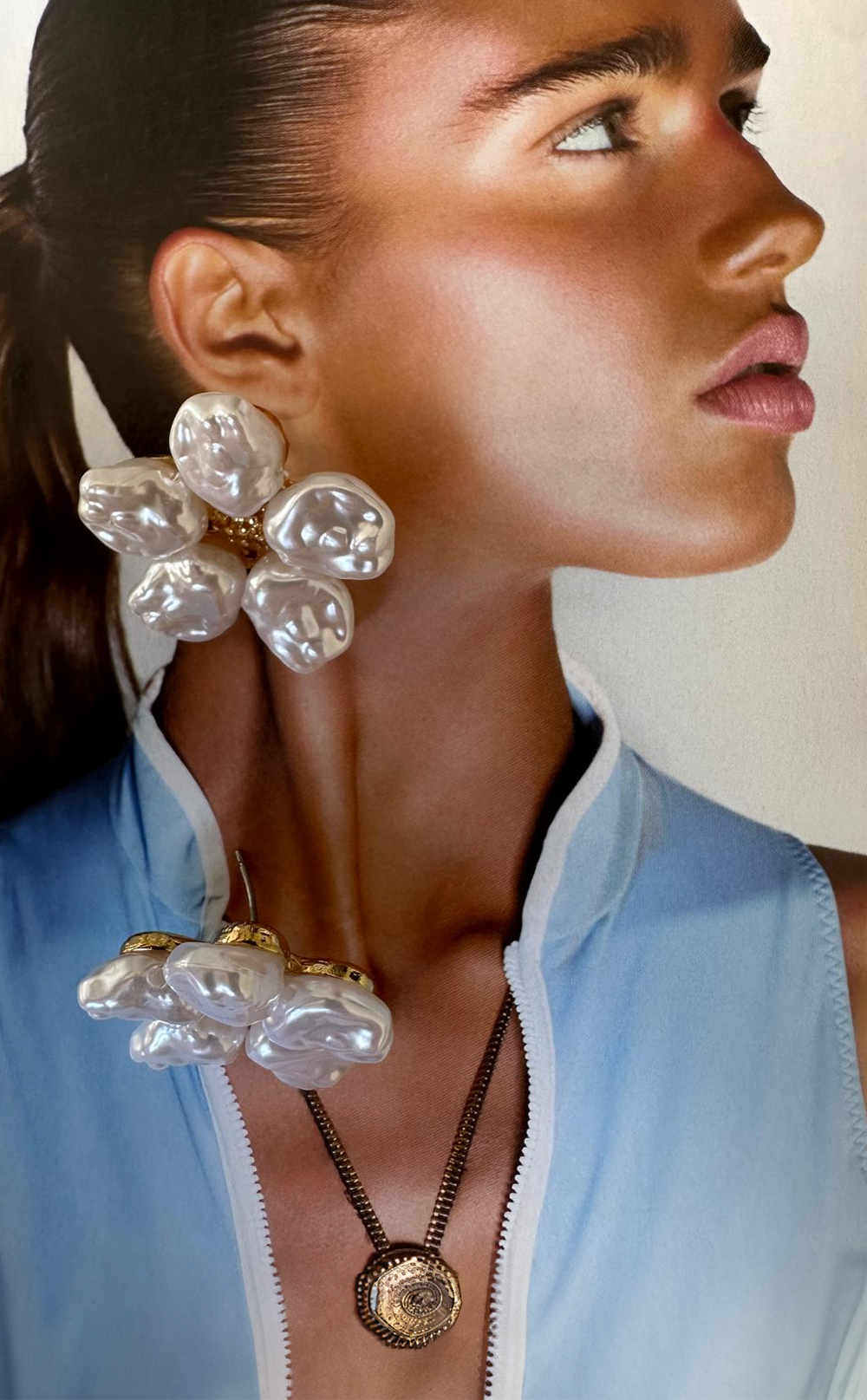 İnci Çiçeği Özel Tasarım Küpe