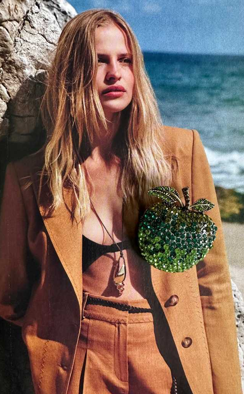 Işıltılı Elma Özel Tasarım Broş